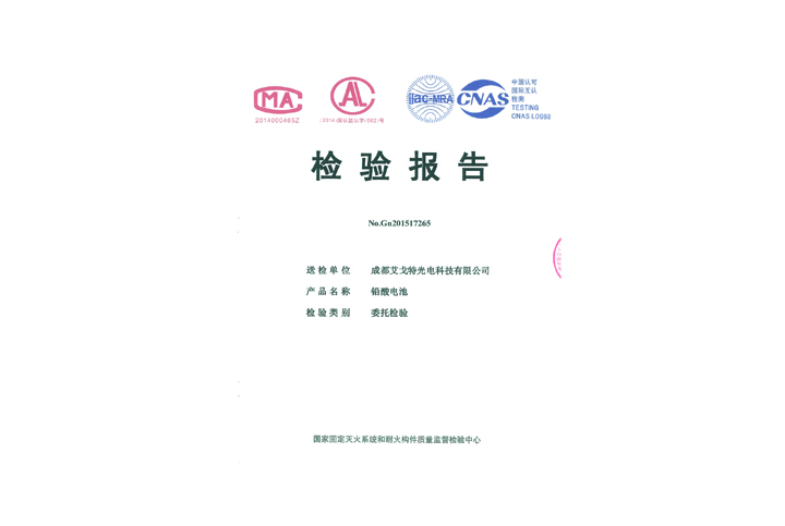 120AH电池检测报告
